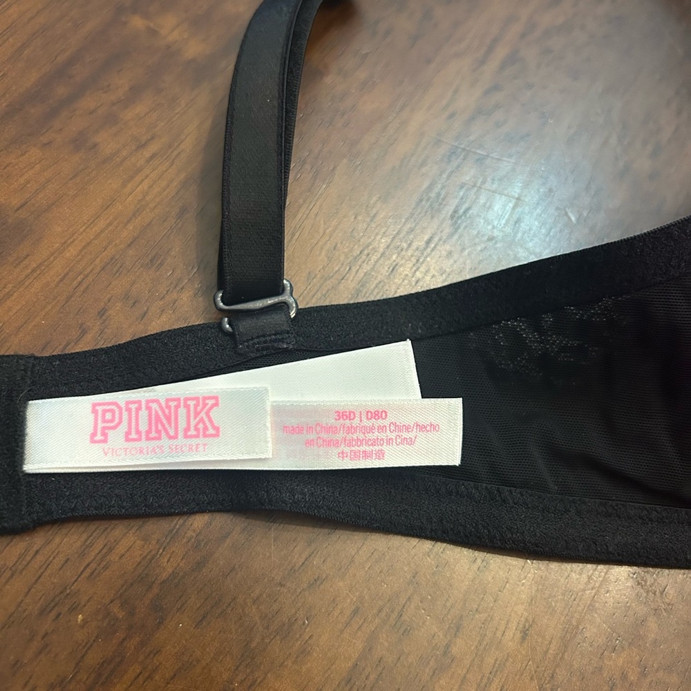 NWOT PINK Victoria's Secret Black and Blue Lace Bras Size 36D - Picture 4 of 6
